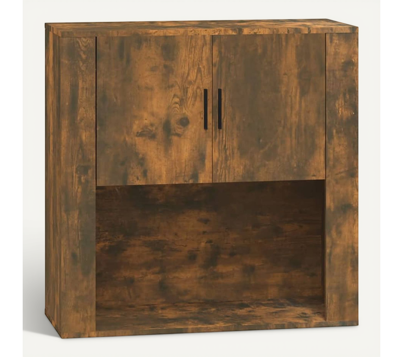 Armoire Murale Chêne Fumé 80x33x80 Cm Bois Contreplaqué