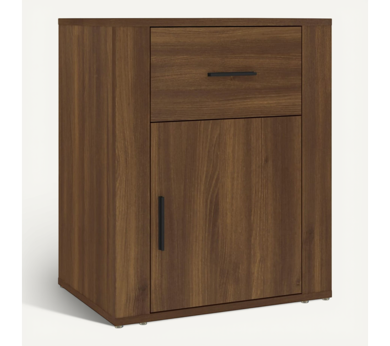 Table De Chevet Chêne Marron 50x36x60 Cm Bois Contreplaqué