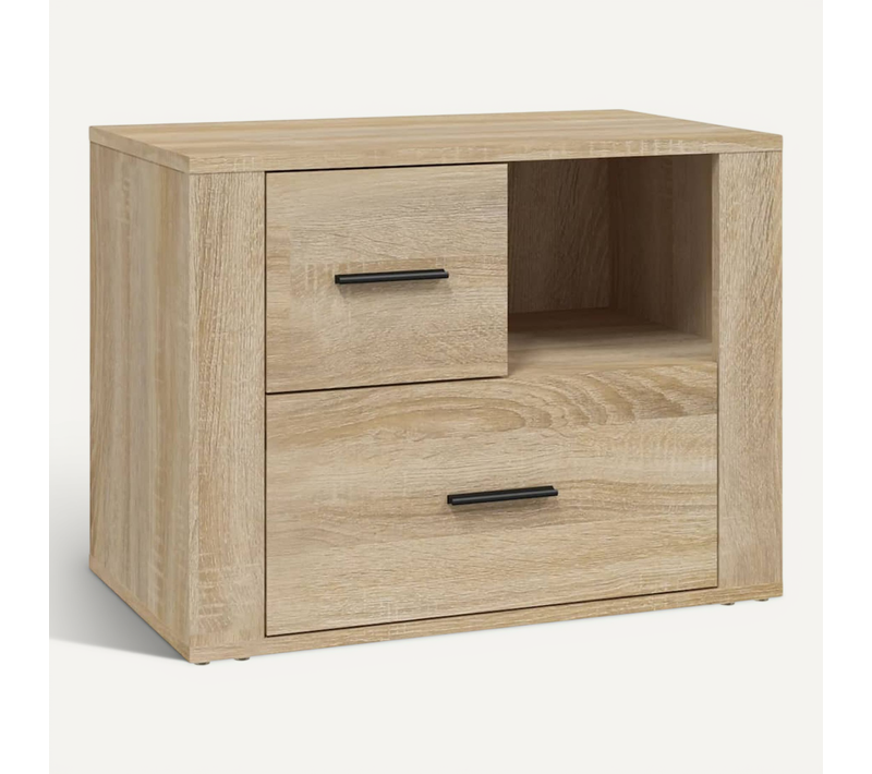 Table De Chevet Chêne Sonoma 60x36x45 Cm Bois Contreplaqué