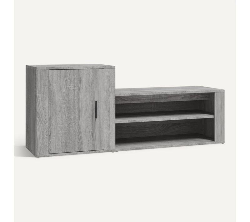 Armoire à Chaussures Sonoma Gris 130x35x54 Cm Bois Contreplaqué