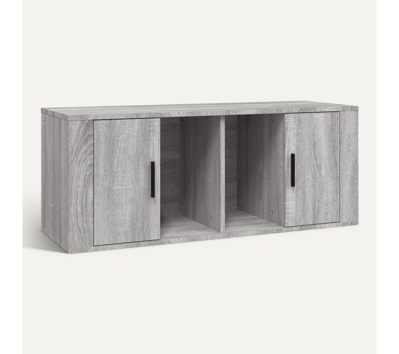Meuble TV Sonoma Gris 100x35x40 Cm Bois Contreplaqué