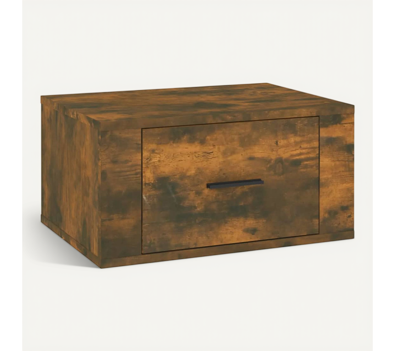Table De Chevet Murale Chêne Fumé 50x36x25 Cm