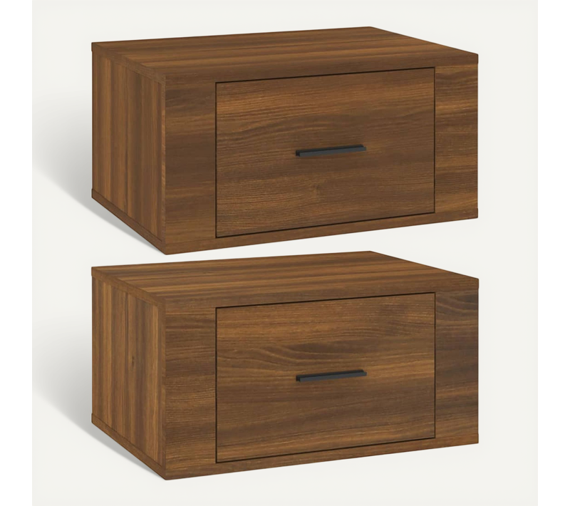 Tables De Chevet Murales 2 Pièces Chêne Marron 50x36x25 Cm