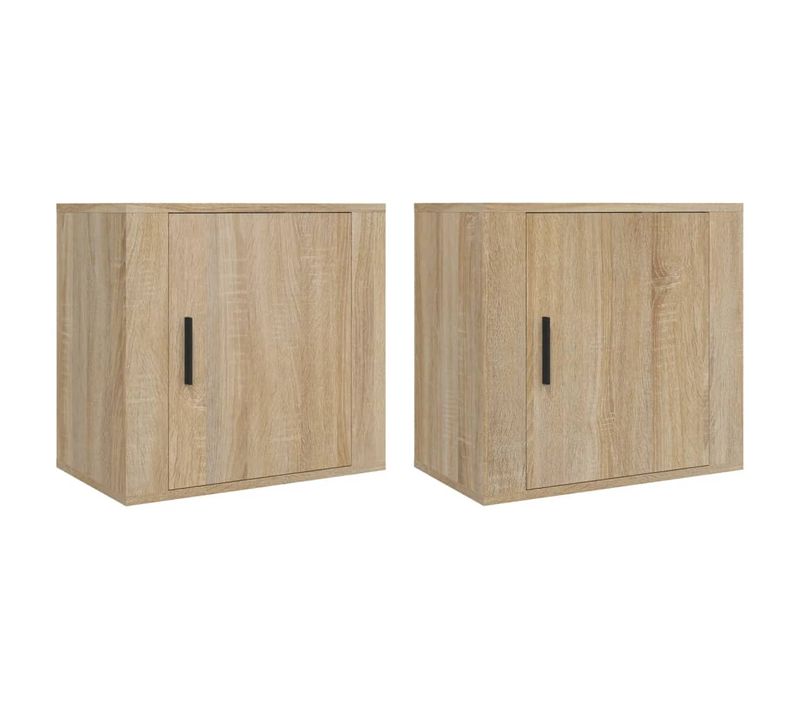 Tables De Chevet Murales 2 Pièces Chêne Sonoma 50x30x47 Cm