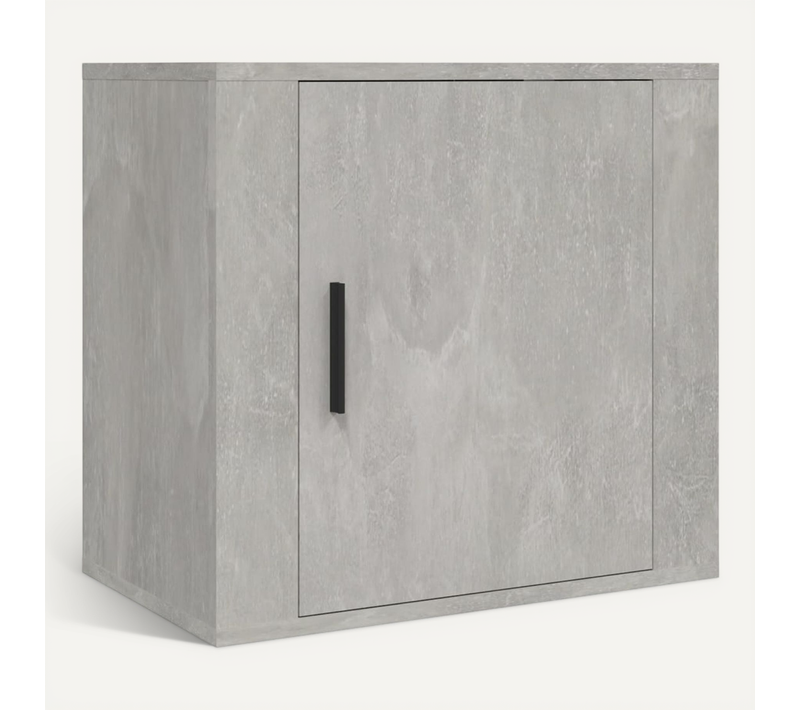 Table De Chevet Murale Gris Béton 50x30x47 Cm