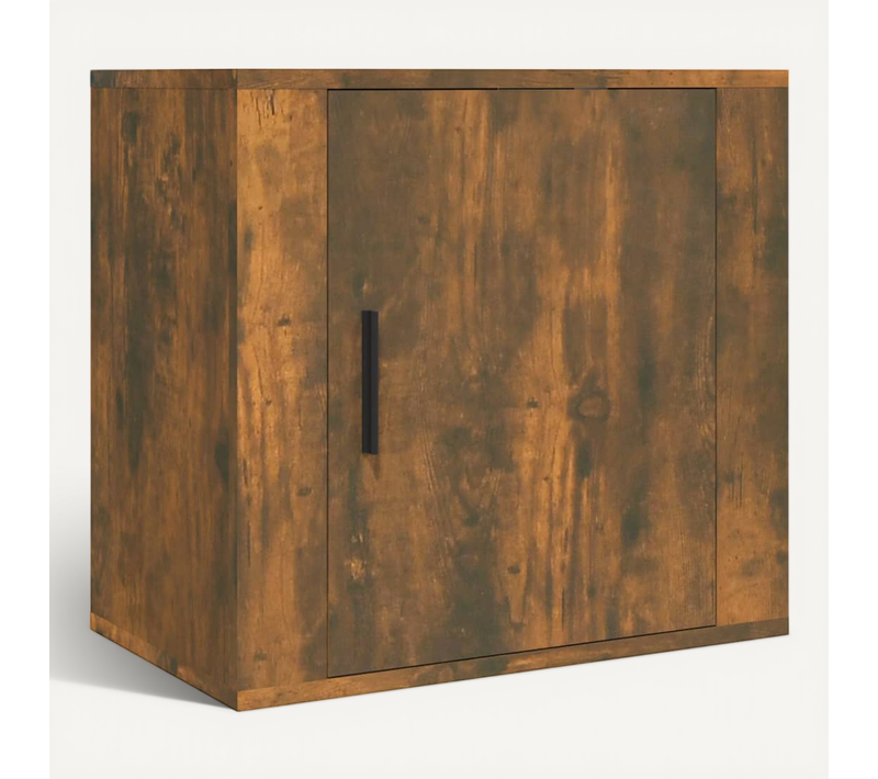 Table De Chevet Murale Chêne Fumé 50x30x47 Cm