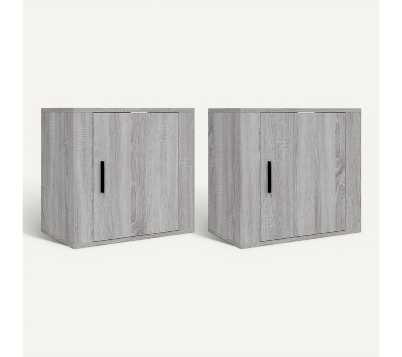 Tables De Chevet Murales 2 Pièces Sonoma Gris 50x30x47 Cm