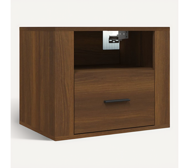 Table De Chevet Murale Chêne Marron 50x36x40 Cm