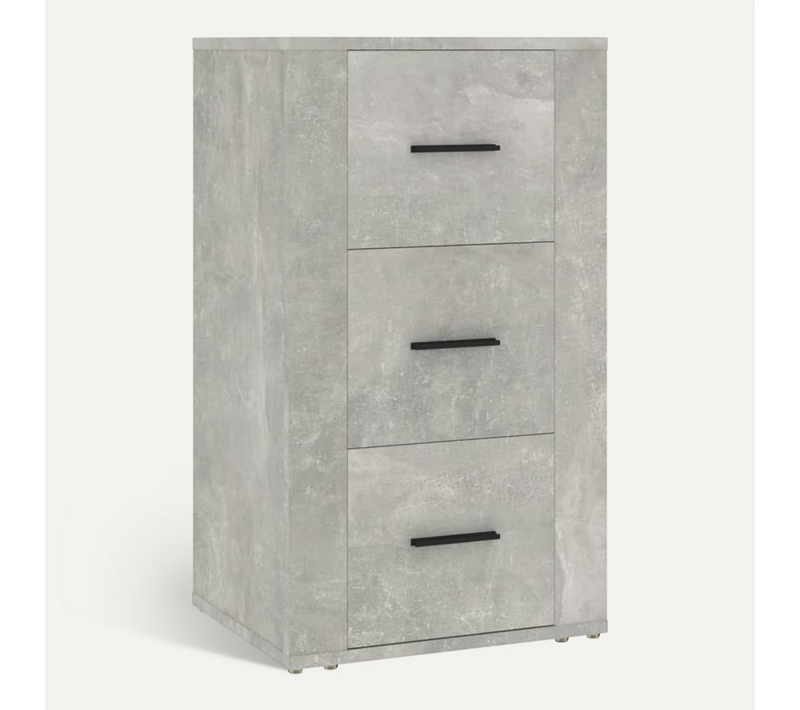 Buffet Gris Béton 40x33x70 Cm Bois Contreplaqué