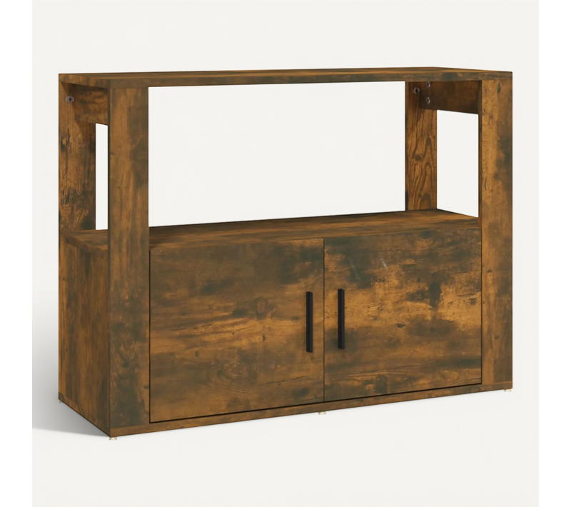 Buffet Chêne Fumé 80x30x60 Cm Bois Contreplaqué