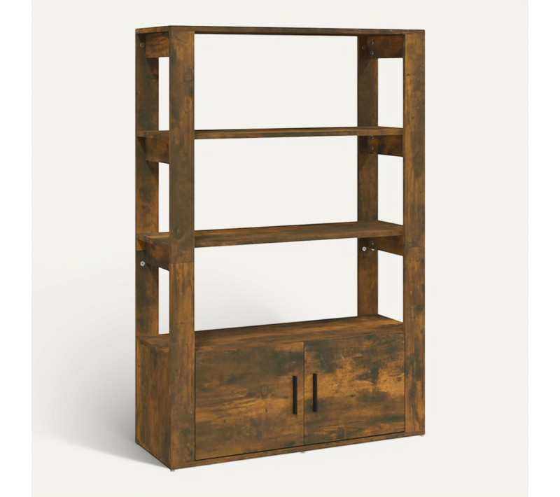 Buffet Chêne Fumé 80x30x119,5 Cm Bois Contreplaqué