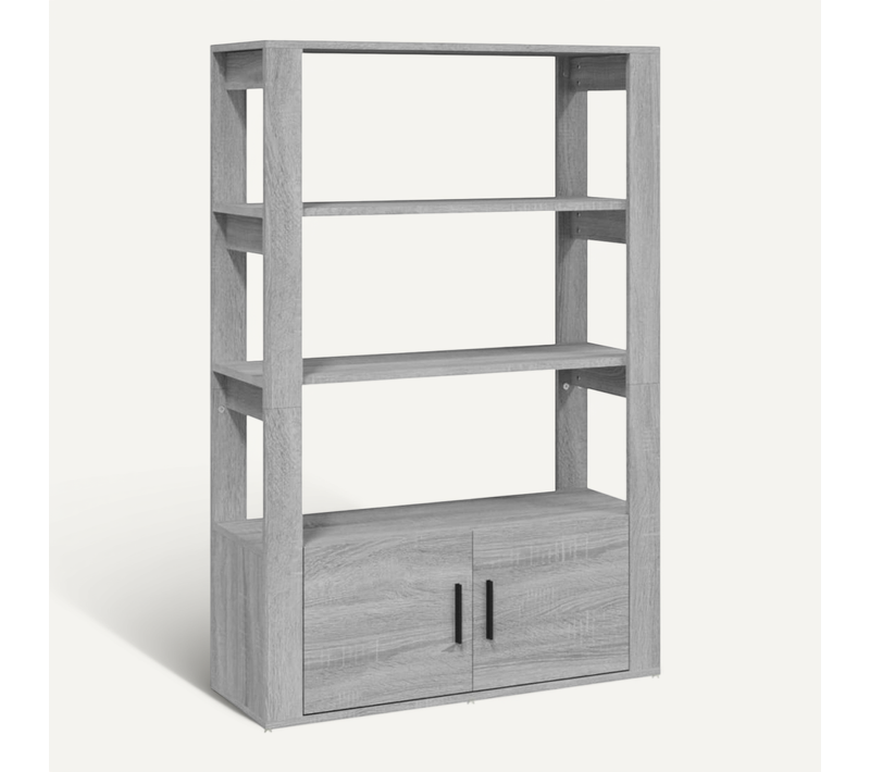 Buffet Sonoma Gris 80x30x119,5 Cm Bois Contreplaqué