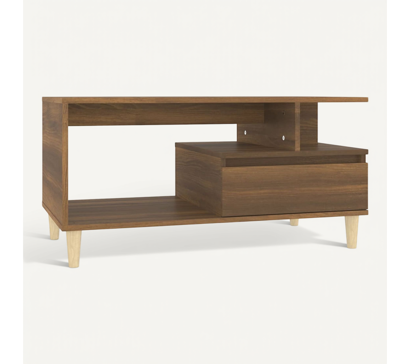 Table Basse Chêne Marron 90x49x45 Cm Bois Contreplaqué