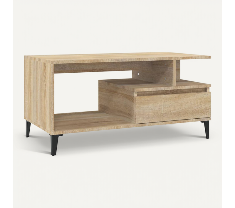 Table Basse Chêne Sonoma 90x49x45 Cm Bois Contreplaqué