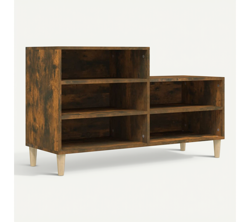 Armoire à Chaussures Chêne Fumé 102x36x60 Cm Bois Contreplaqué