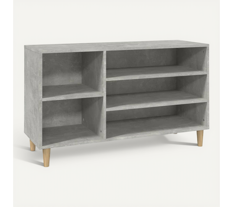 Armoire à Chaussures Gris Béton 102x36x60 Cm Bois Contreplaqué