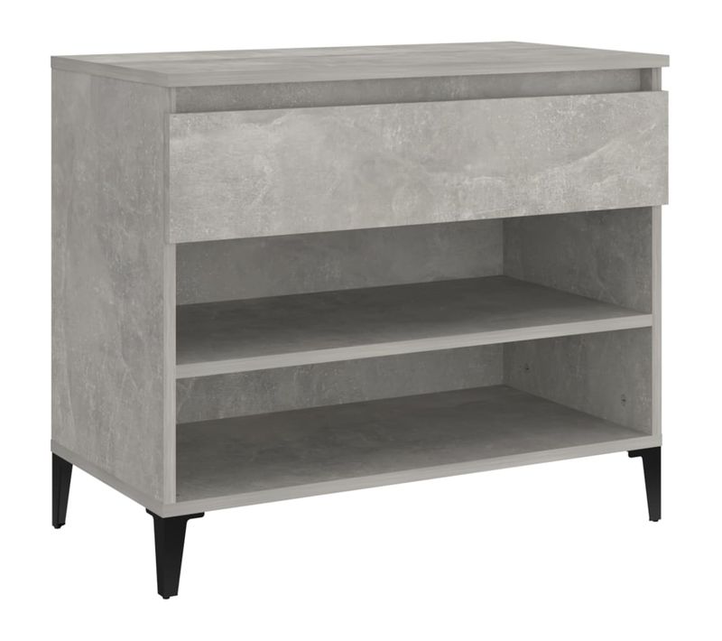 Armoire à Chaussures Gris Béton 70x36x60 Cm Bois Contreplaqué