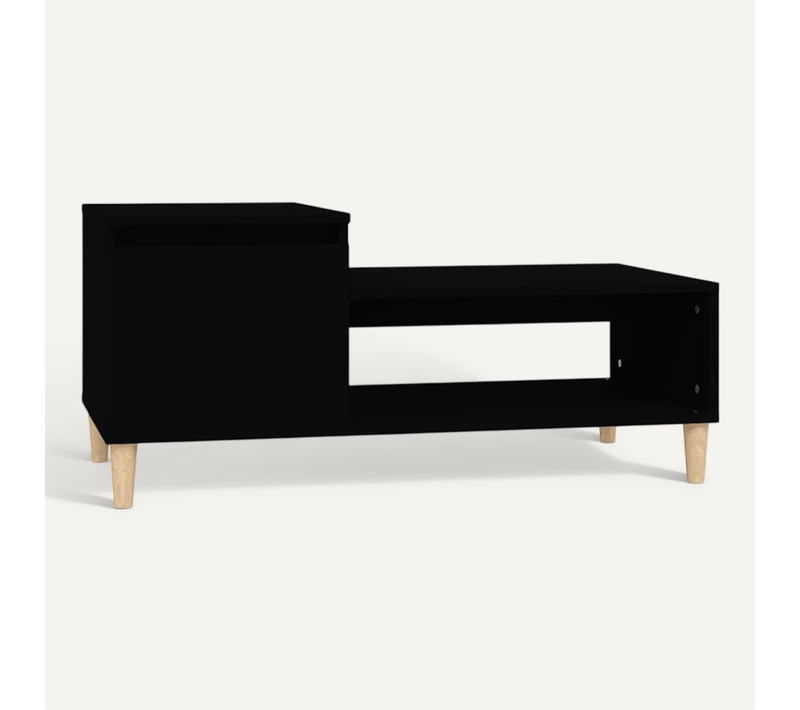 Table Basse Noir 100x50x45 Cm Bois Contreplaqué