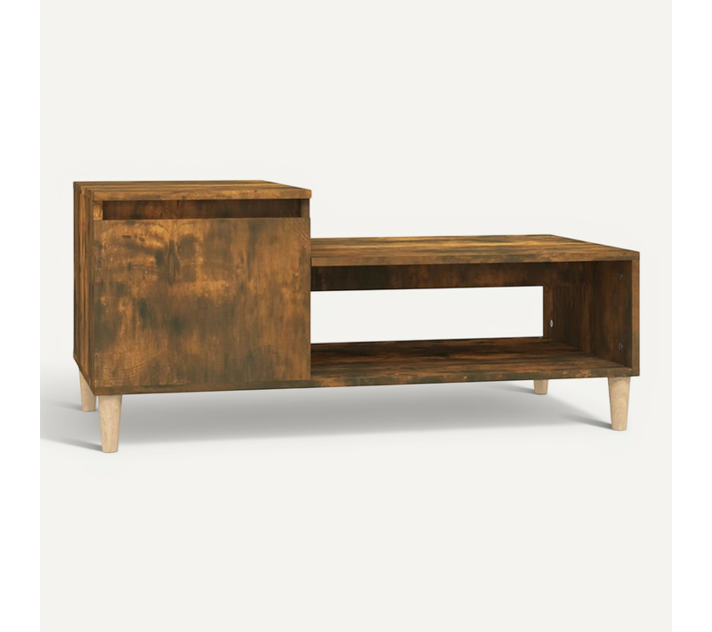 Table Basse Chêne Fumé 100x50x45 Cm Bois Contreplaqué