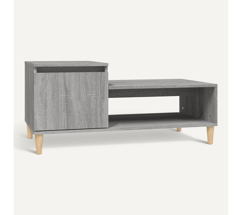 Table Basse Sonoma Gris 100x50x45 Cm Bois Contreplaqué