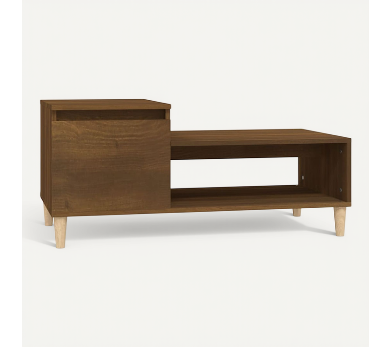 Table Basse Chêne Marron 100x50x45 Cm Bois Contreplaqué