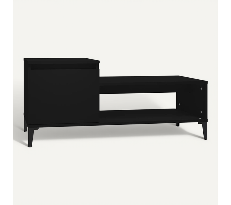 Table Basse Noir 100x50x45 Cm Bois Contreplaqué