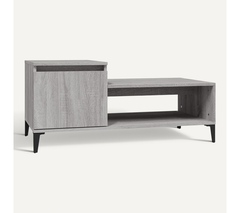 Table Basse Sonoma Gris 100x50x45 Cm Bois Contreplaqué