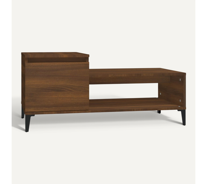 Table Basse Chêne Marron 100x50x45 Cm Bois Contreplaqué