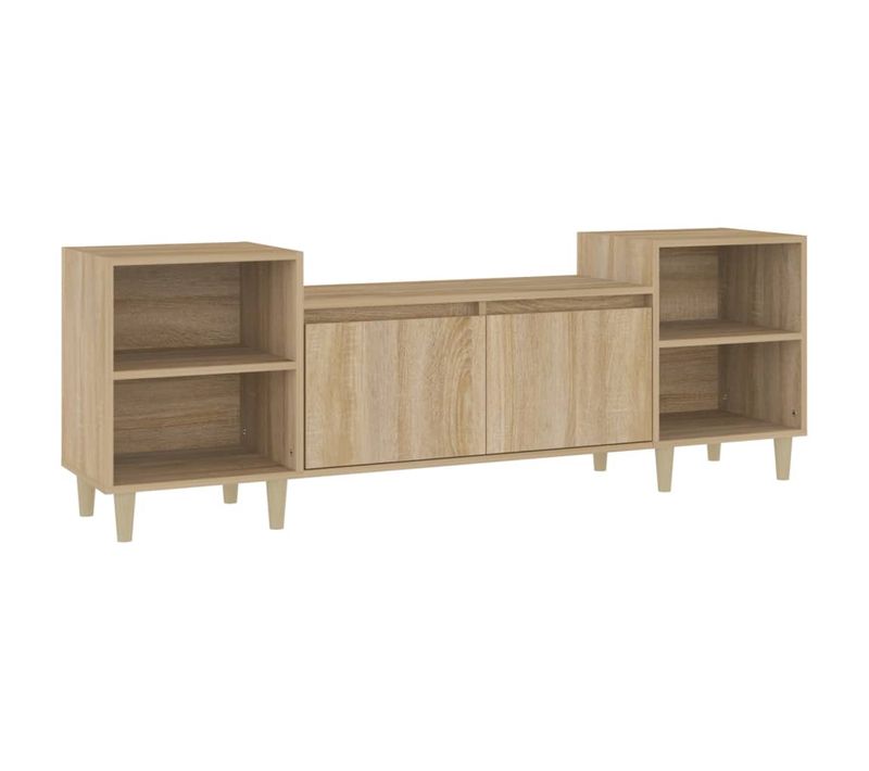 Meuble TV Chêne Sonoma 160x35x55 Cm Bois Contreplaqué