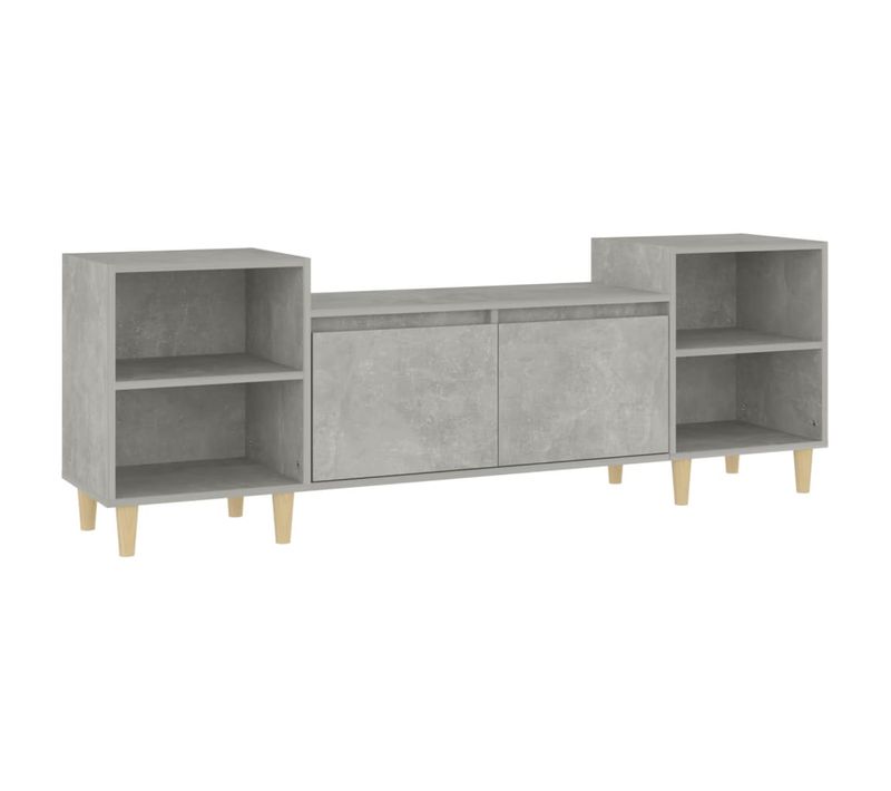 Meuble TV Gris Béton 160x35x55 Cm Bois Contreplaqué