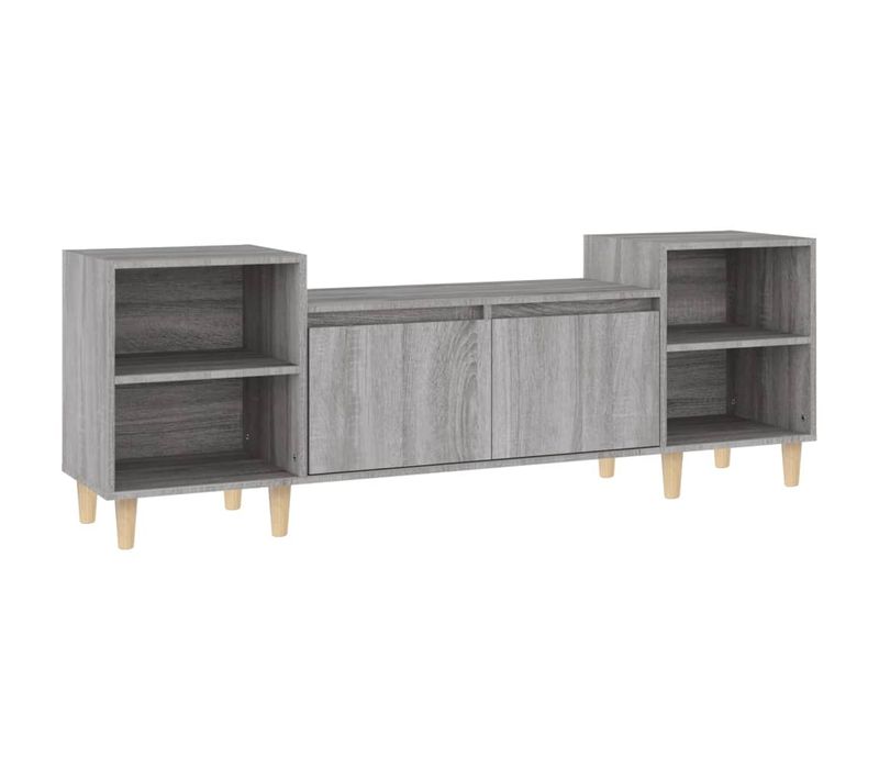 Meuble TV Sonoma Gris 160x35x55 Cm Bois Contreplaqué