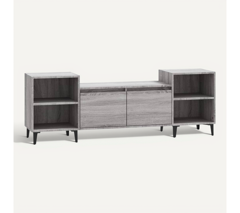 Meuble TV Sonoma Gris 160x35x55 Cm Bois Contreplaqué