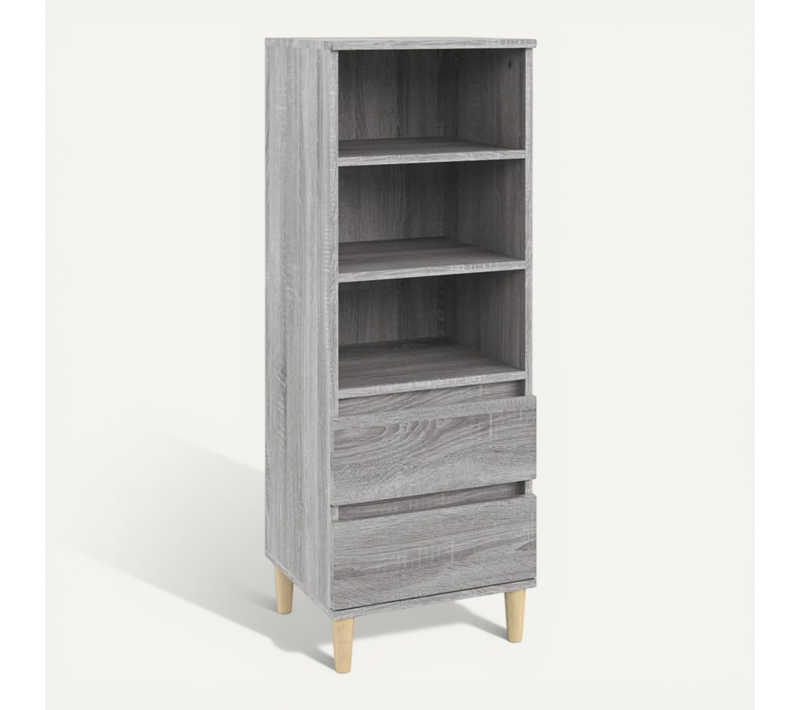 Buffet Haut Sonoma Gris 40x36x110 Cm Bois Contreplaqué