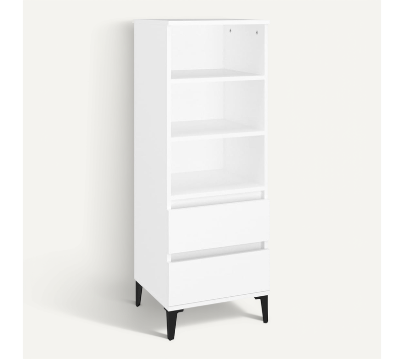 Buffet Haut Blanc 40x36x110 Cm Bois Contreplaqué