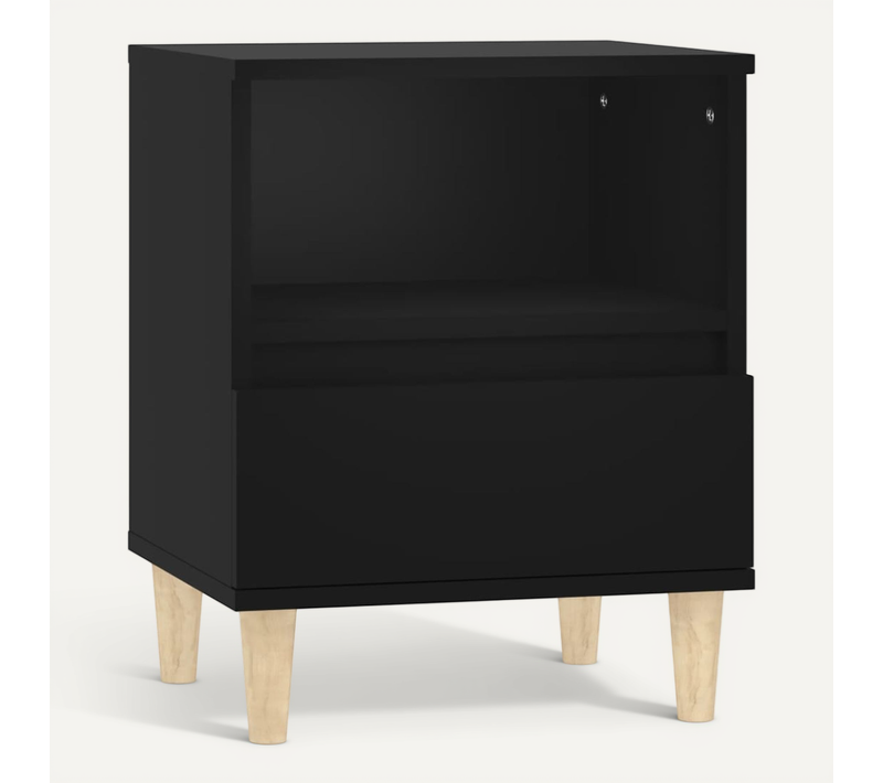 Table De Chevet Noir 40x35x50 Cm