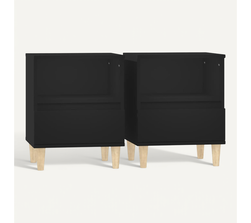 Tables De Chevet 2 Pièces Noir 40x35x50 Cm