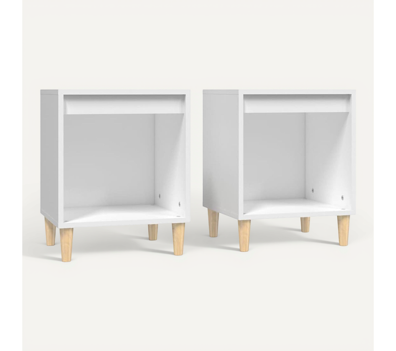 Tables De Chevet 2 Pièces Blanc 40x35x50 Cm