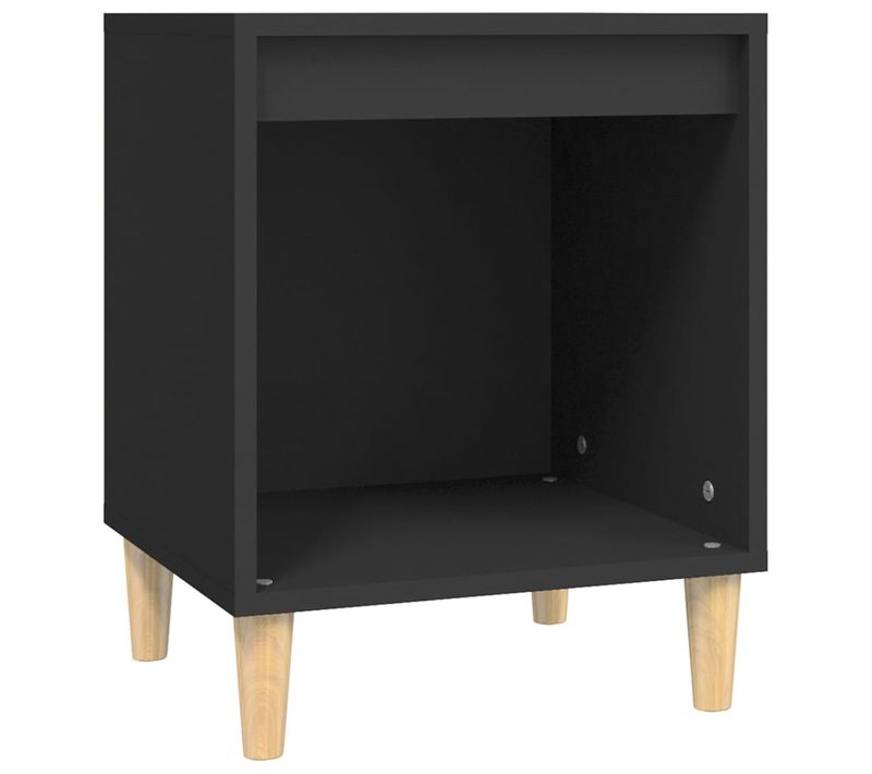 Table De Chevet Noir 40x35x50 Cm Bois Contreplaqué