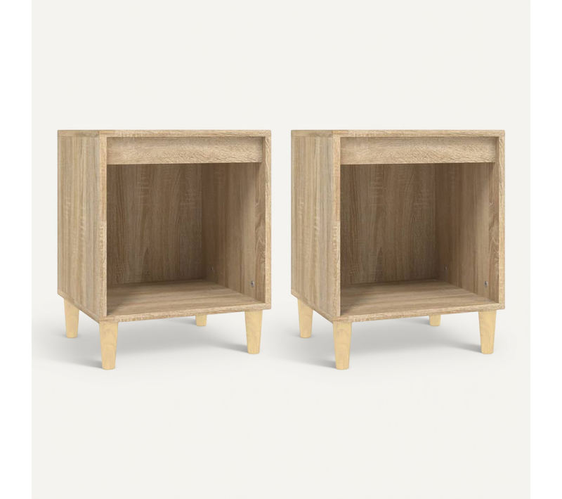 Tables De Chevet 2 Pièces Chêne Sonoma 40x35x50 Cm
