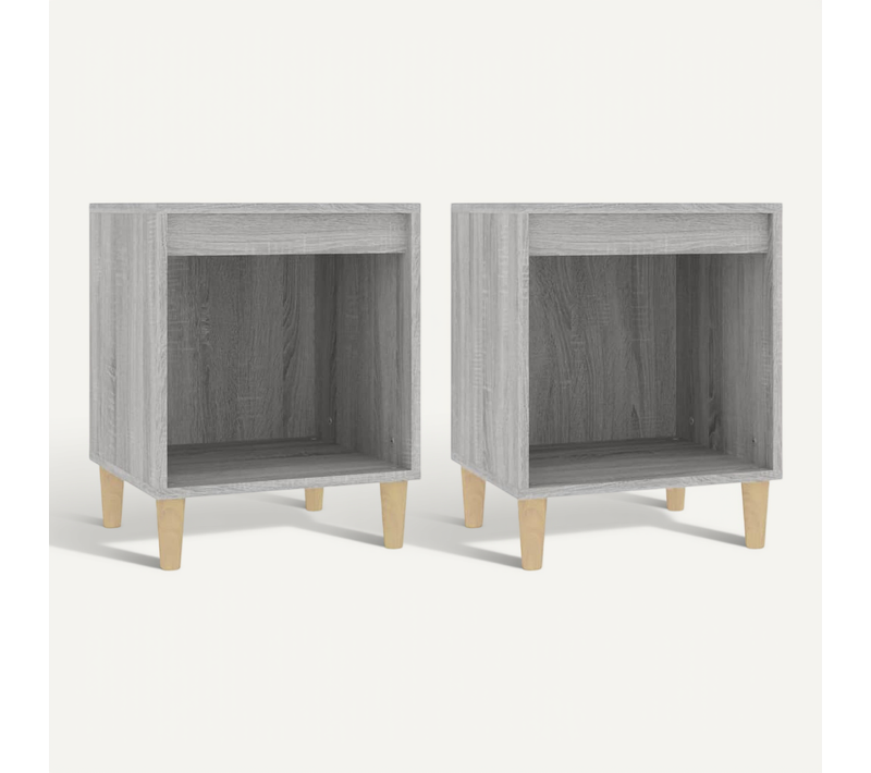 Tables De Chevet 2 Pièces Sonoma Gris 40x35x50 Cm