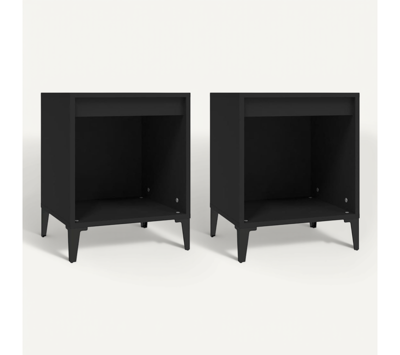 Tables De Chevet 2 Pièces Noir 40x35x50 Cm