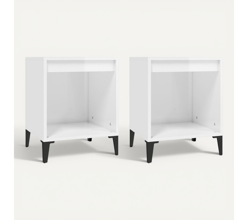 Tables De Chevet 2 Pièces Blanc Brillant 40x35x50 Cm