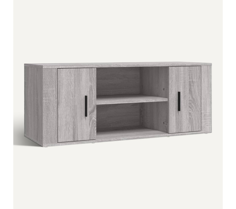 Meuble TV Sonoma Gris 100x35x40 Cm Bois Contreplaqué