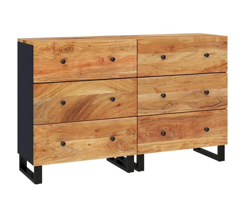 Buffets 2 Pièces 60x33x75 Cm Bois Massif D'acacia