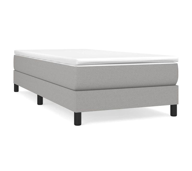 Cadre De Lit Avec Base À Lattes Pieds Solides Tissu Gris Clair 80x200 Cm