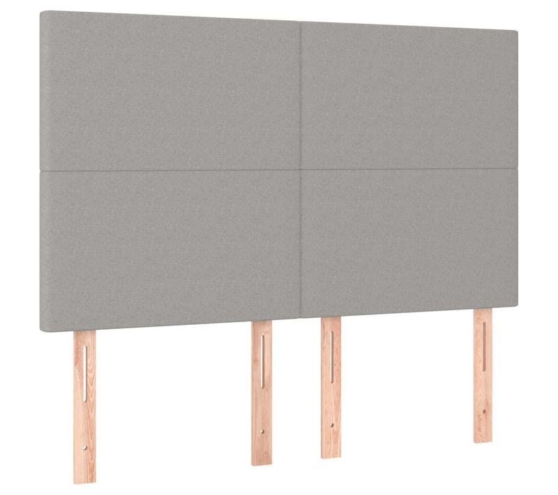 Têtes De Lit 4 PCs Gris Clair 72x5x78/88 Cm Tissu