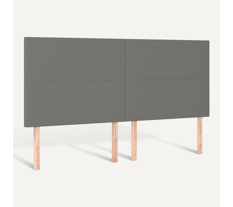 Têtes De Lit 4 PCs Gris Foncé 100x5x78/88 Cm Tissu