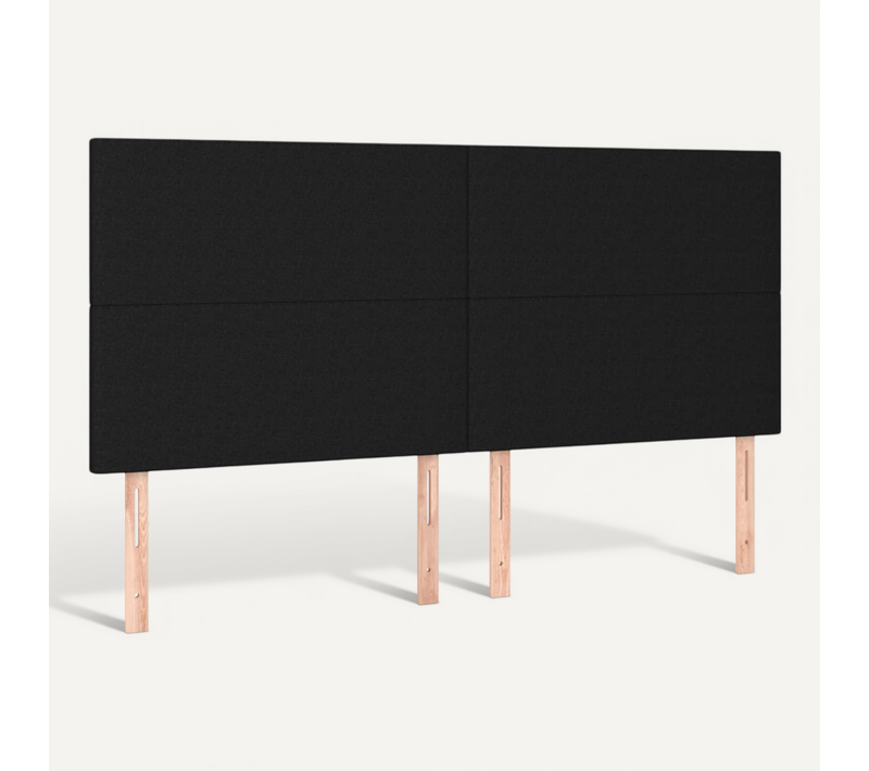 Tête De Lit Noir 200x5x118/128 Cm Tissu