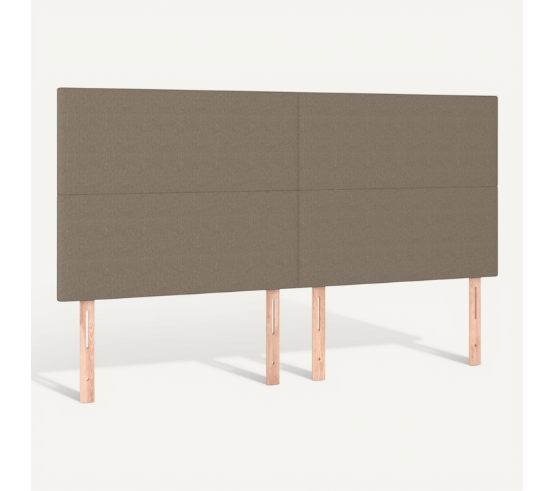 Tête De Lit Taupe 200x5x118/128 Cm Tissu