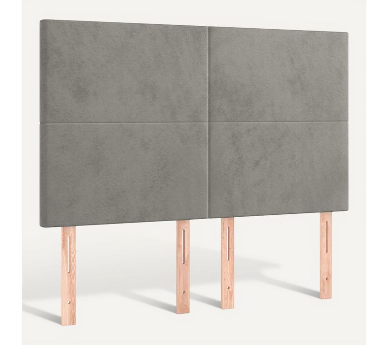 Tête De Lit Gris Clair 144 X 5 X 118/128 Cm Velours
